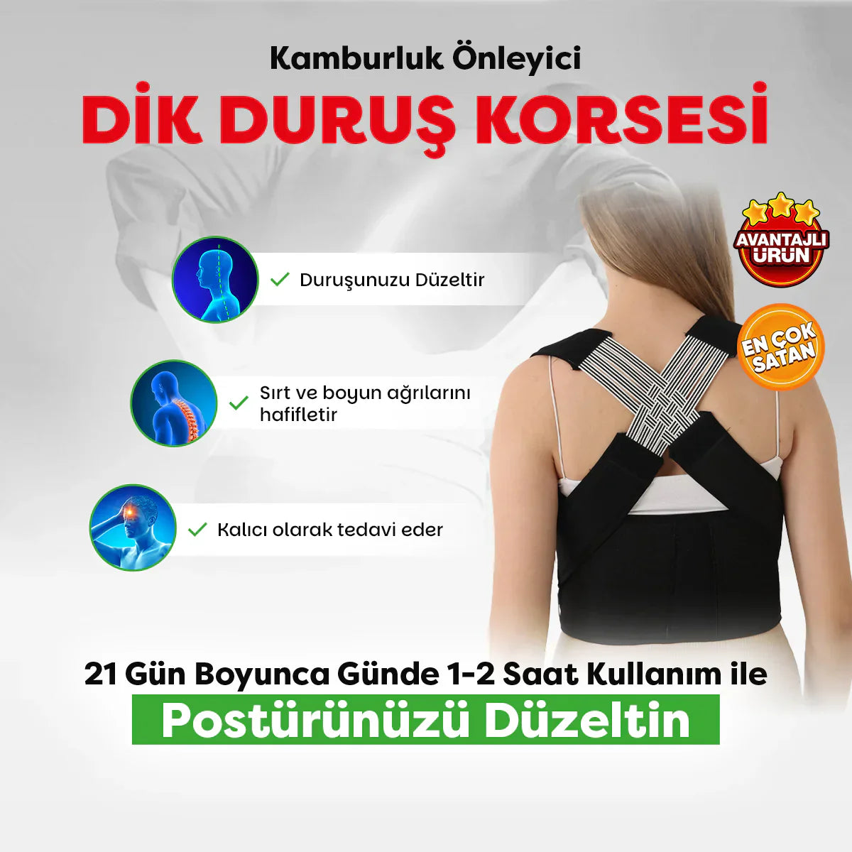 CORSEFİT™ Ayarlanabilir Dik Duruş Korsesi